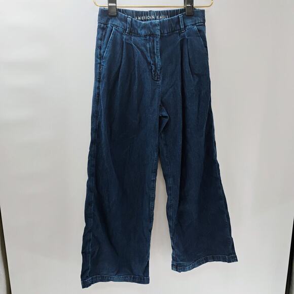AMERICAN EAGLE HIGH WAISTED WIDE LEG PANTS Size 6 PULL PN PANTS JEANS STRETCHY - Picture 5 of 14